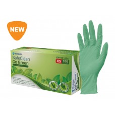 Gloves - SAFECLEAN GO GREEN - Green Biodegradable Texture Nitrile Examination Carton of 100 